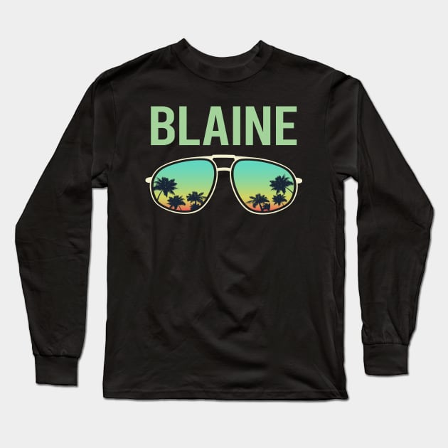 Cool Glasses - Blaine Name Long Sleeve T-Shirt by songuk